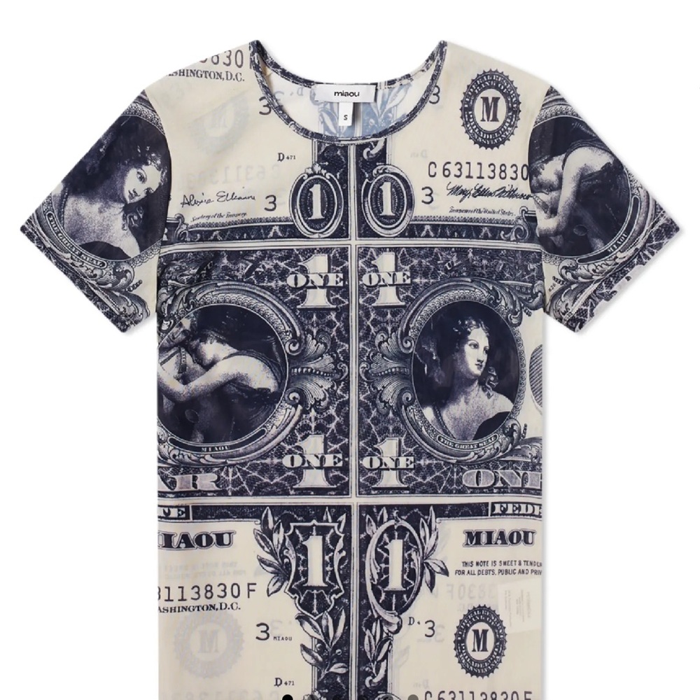 Miaou Blue and White Graphic Women’s Shirt